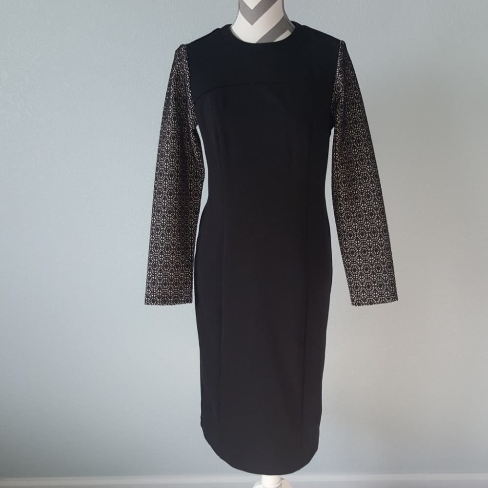 Black knee-length dress